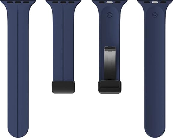 Dark Blue Magnetic Clasp Adjustable Strap For Apple Watch SERIES 5 (42mm/44mm/45mm/46mm/49mm) - The Hatke