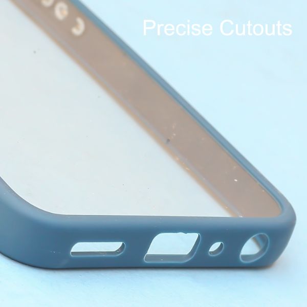 Dark Blue Metal Protection Transparent Case for Oneplus 10R - The Hatke
