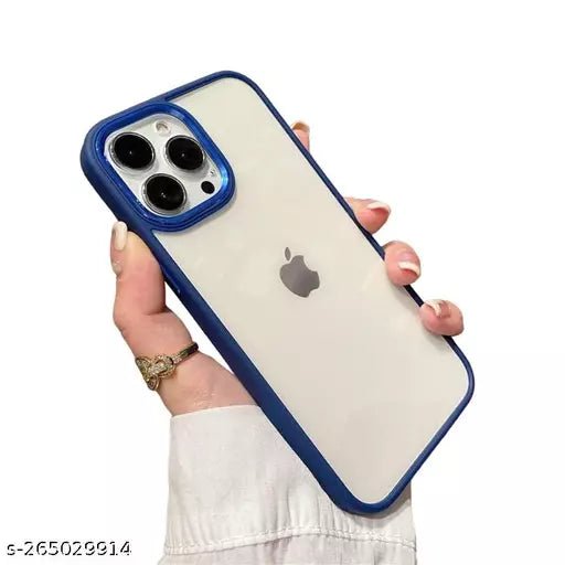 Dark Blue Metal Safe Transparent Case for Apple iphone 12 Pro Max - The Hatke