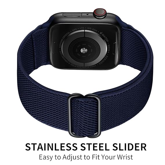 Dark Blue Nylon Strap For Apple Watch Series SE 2020 (42mm/44mm/45mm/46mm/49mm) - The Hatke