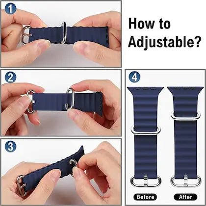 Dark Blue Ocean Loop Watch Strap For apple For Apple Watch Series 1 (42mm/44mm/45mm/46mm/49mm) - The Hatke
