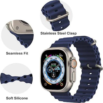 Dark Blue Ocean Loop Watch Strap For apple For Apple Watch SERIES 5 (42mm/44mm/45mm/46mm/49mm) - The Hatke