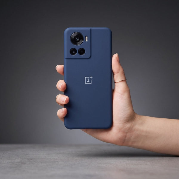 Dark Blue Original Camera Safe Silicone case for Oneplus 10R - The Hatke