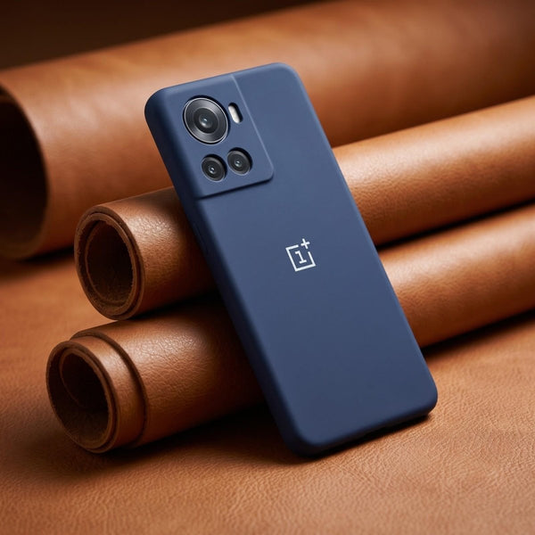 Dark Blue Original Camera Safe Silicone case for Oneplus 10R - The Hatke