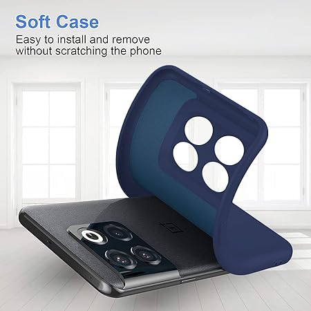 Dark Blue Original Camera Safe Silicone case for Oneplus 10t - The Hatke