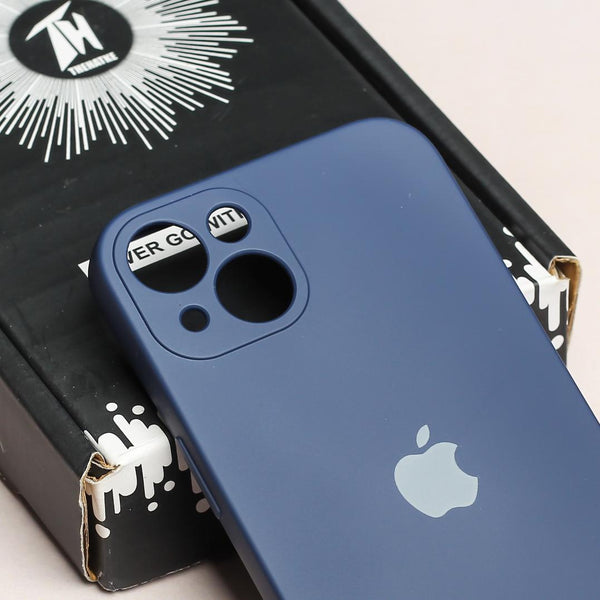 Dark Blue Original Camera Silicone case for Apple iphone 15 Plus - The Hatke