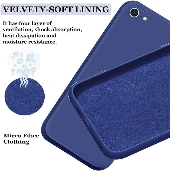 Dark Blue Original Camera Silicone Case for Apple Iphone 7 - The Hatke