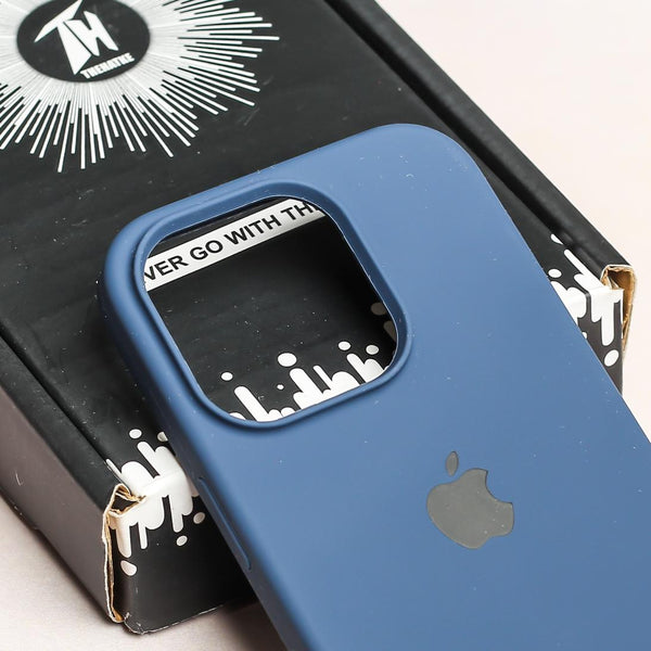 Dark Blue Original Silicone case for Apple iphone 14 Pro - The Hatke