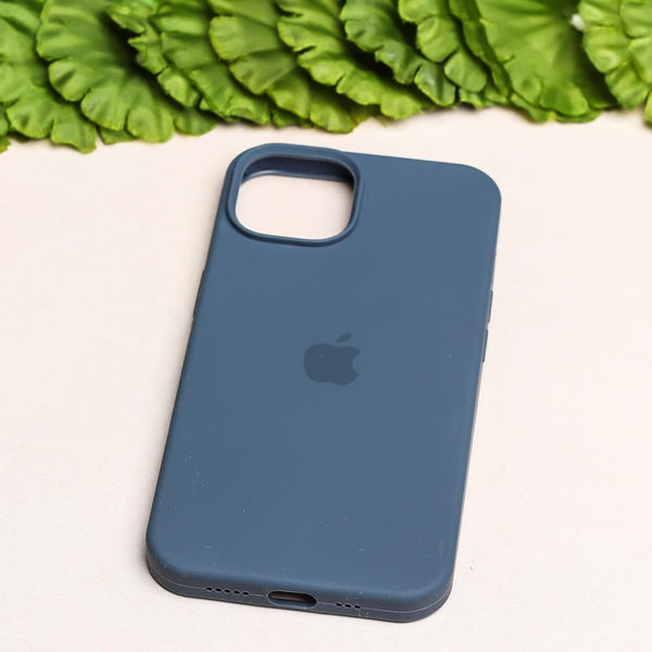 Dark Blue Original Silicone case for Apple iphone 15 Plus - The Hatke
