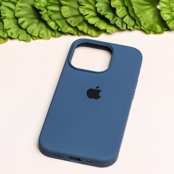 Dark Blue Original Silicone case for Apple iphone 15 Pro max - The Hatke