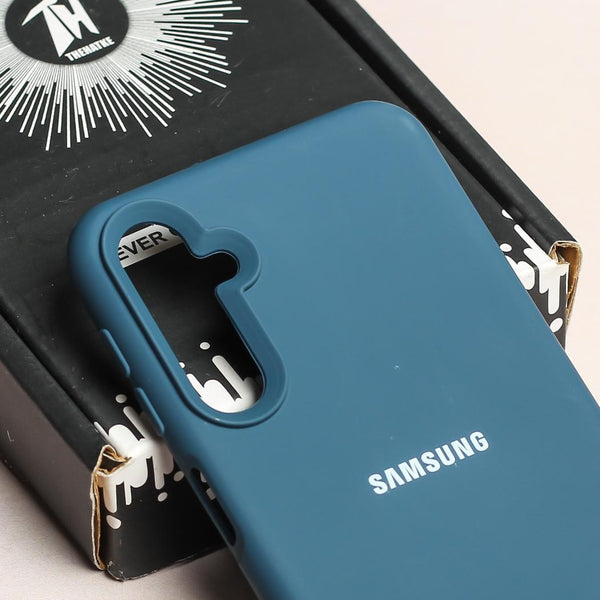 Dark Blue Original Silicone case for Samsung A54 - The Hatke