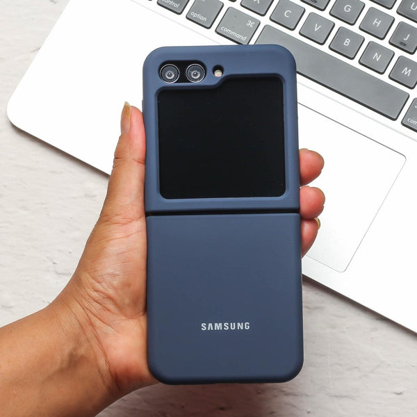 Dark Blue Original Silicone case for Samsung Galaxy Z FLIP 5 - The Hatke