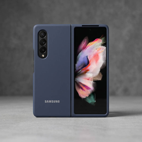 Dark Blue Original Silicone case for Samsung Z Fold 3 5G - The Hatke