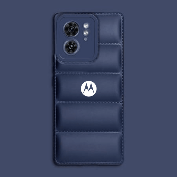 Dark Blue Puffon silicone case for Motorola Edge 40 - The Hatke