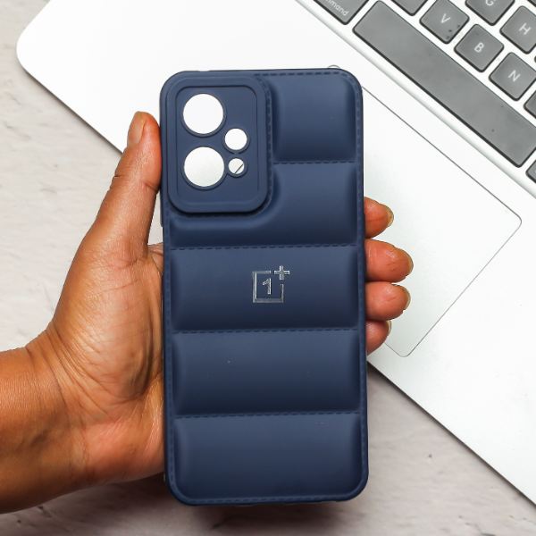 Dark Blue Puffon silicone case for Oneplus Nord CE 2 Lite - The Hatke