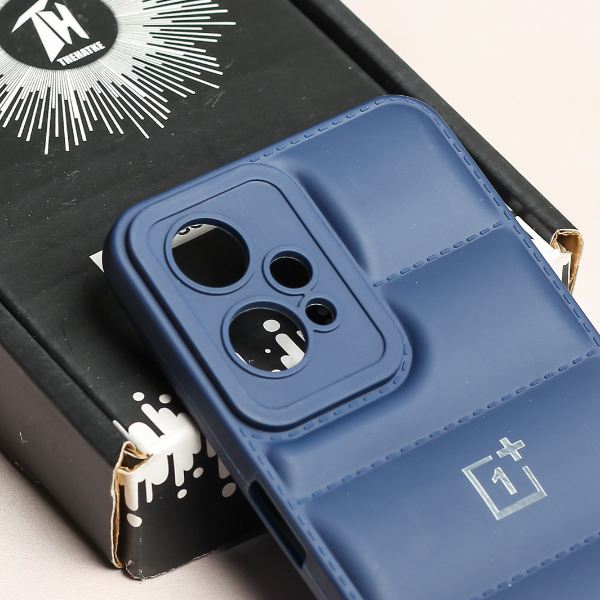 Dark Blue Puffon silicone case for Oneplus Nord CE 2 Lite - The Hatke