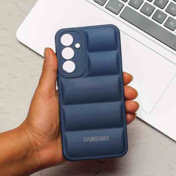 Dark Blue Puffon silicone case for Samsung S23 FE - The Hatke