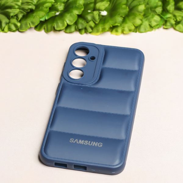 Dark Blue Puffon silicone case for Samsung S23 FE - The Hatke