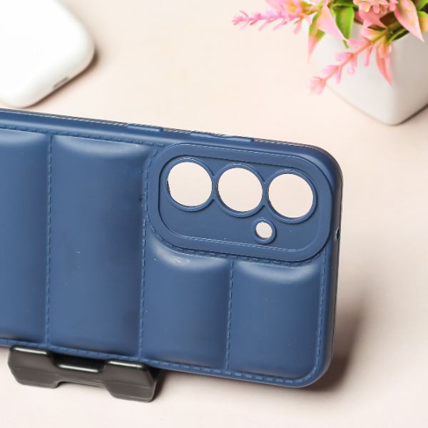 Dark Blue Puffon silicone case for Samsung S23 FE - The Hatke