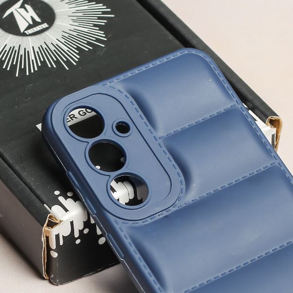 Dark Blue Puffon silicone case for Samsung S23 FE - The Hatke