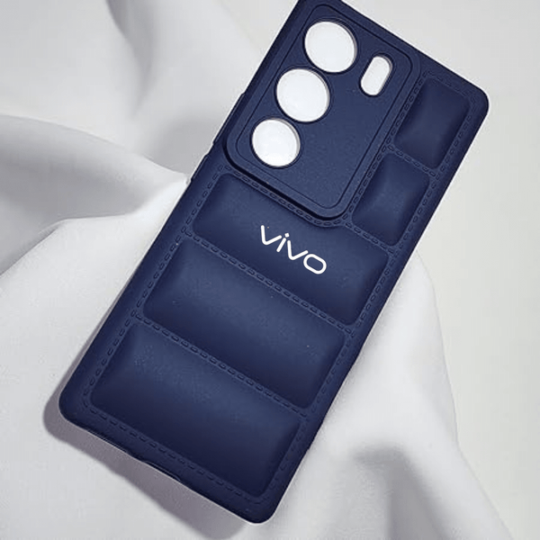 Dark Blue Puffon silicone case for Vivo V29 5G - The Hatke