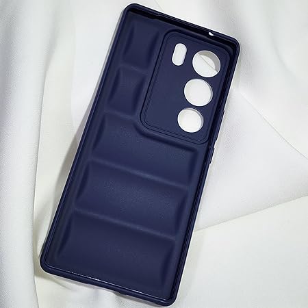 Dark Blue Puffon silicone case for Vivo V29 5G - The Hatke