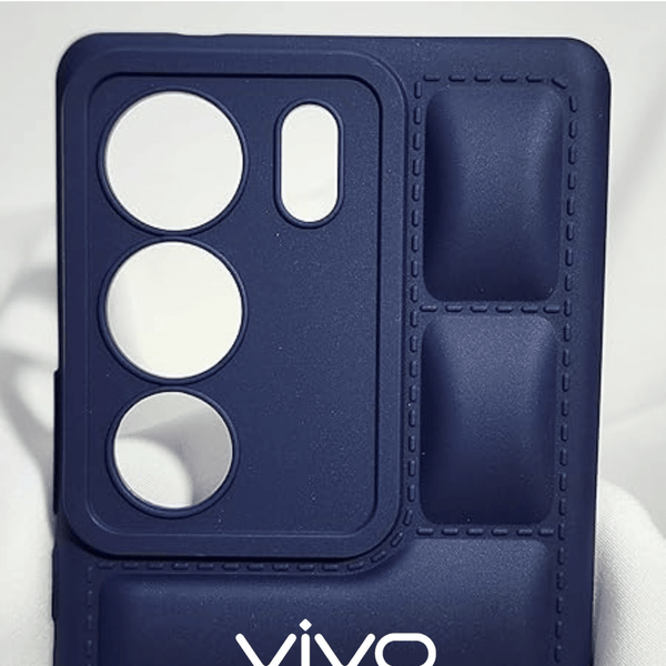 Dark Blue Puffon silicone case for Vivo V29 5G - The Hatke