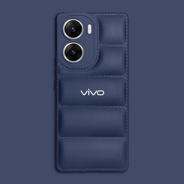 Dark Blue Puffon silicone case for Vivo V29E 5G - The Hatke