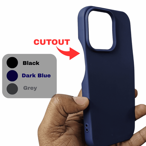 Dark Blue Silicone Case for Apple Iphone 14 Pro - The Hatke