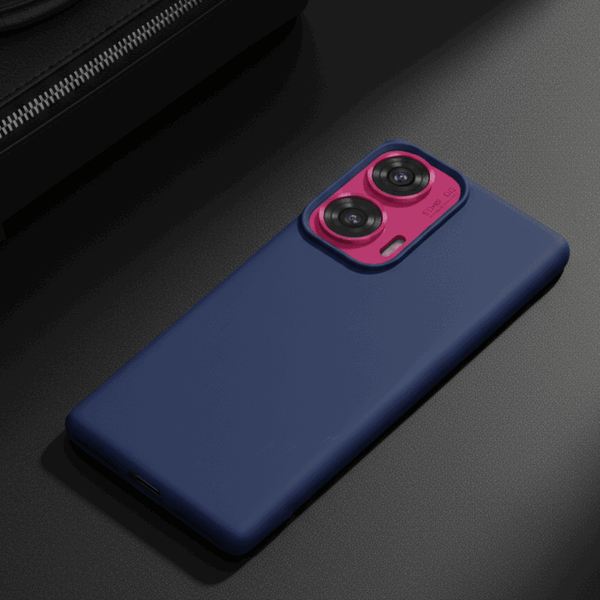 Dark Blue Silicone Case for Motorola Edge 50 Fusion - The Hatke