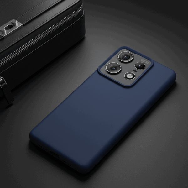 Dark Blue Silicone Case for Motorola Edge 50 Pro - The Hatke