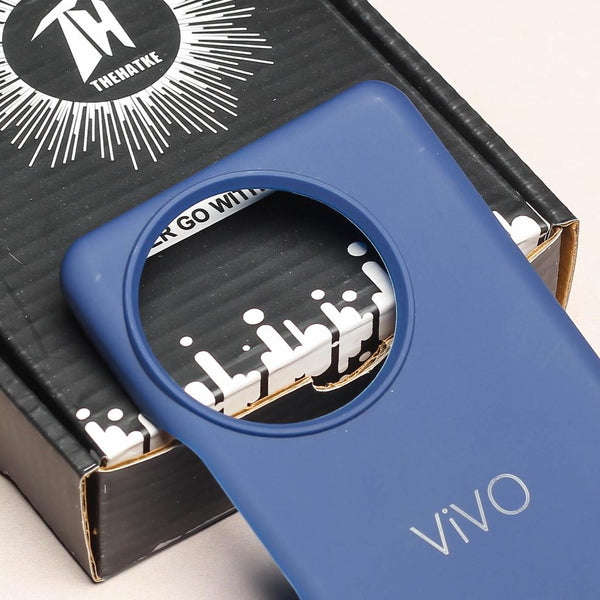Dark Blue Silicone Case for Vivo V30E - The Hatke