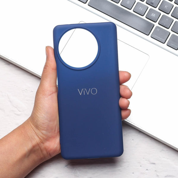 Dark Blue Silicone Case for Vivo V30E - The Hatke