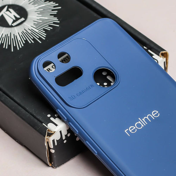 Dark Blue Spazy Silicone Case for Realme 50A - The Hatke