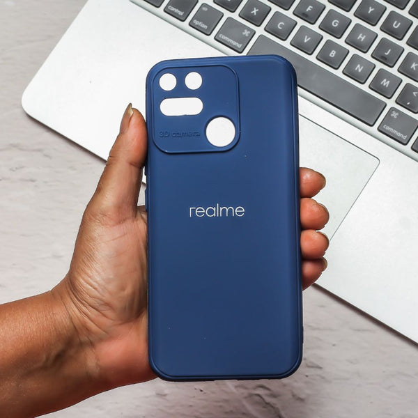 Dark Blue Spazy Silicone Case for Realme 50A - The Hatke
