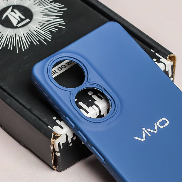 Dark Blue Spazy Silicone Case for Vivo Y100 - The Hatke