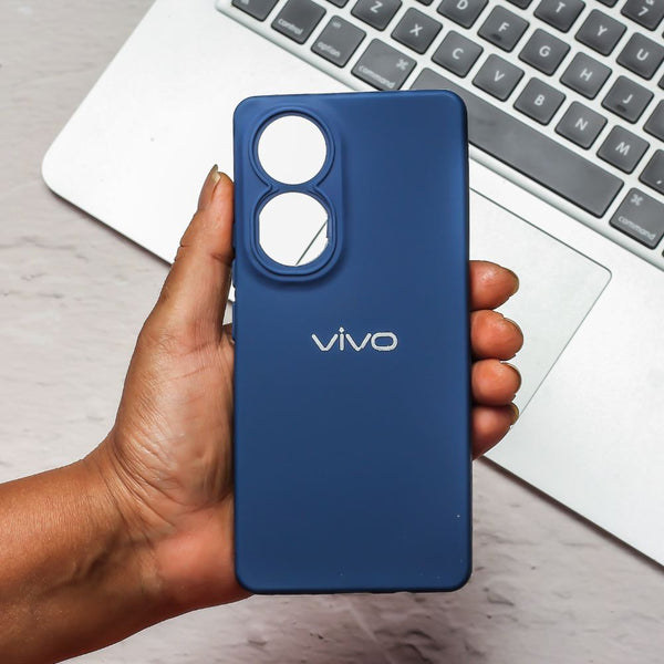 Dark Blue Spazy Silicone Case for Vivo Y100 - The Hatke