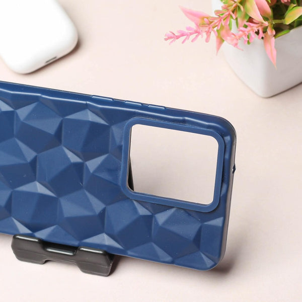 Dark Blue Square Diamond Silicone case for Motorola Edge 40 Neo - The Hatke