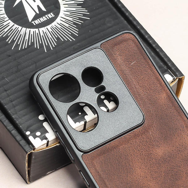 Dark Brown Classic Leather Case for Motorola Edge 50 Pro - The Hatke