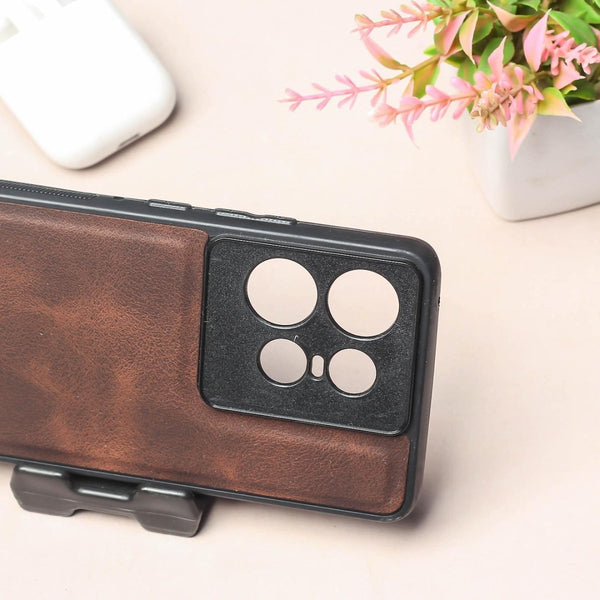 Dark Brown Classic Leather Case for Motorola Edge 50 Pro - The Hatke