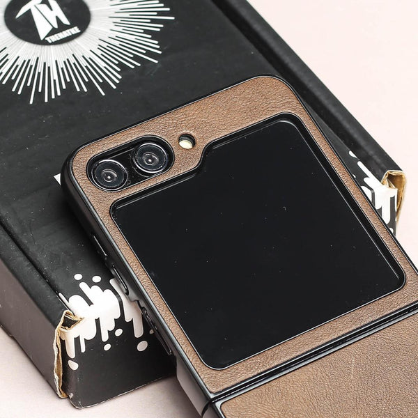Dark Brown Leather Case for Samsung Galaxy Z FLIP 6 - The Hatke