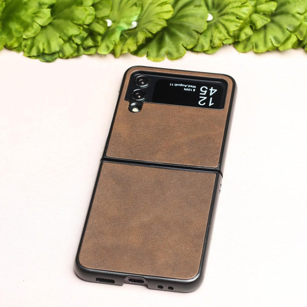 Dark Brown Leather Case for Samsung Galaxy Z FLIP 6 - The Hatke