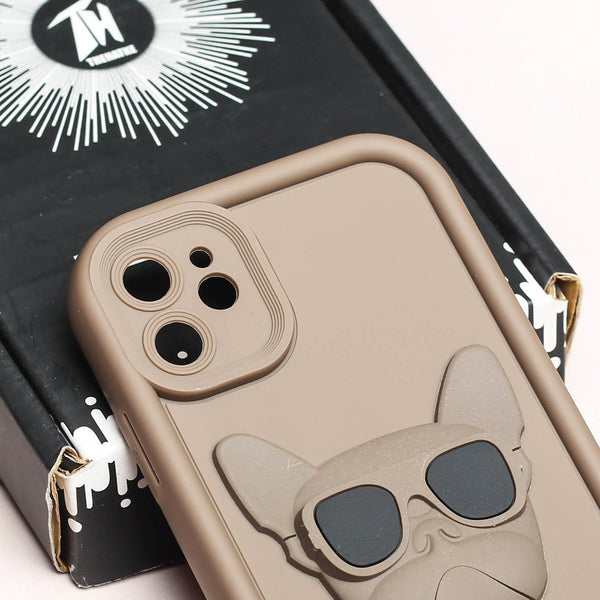 Dark Brown SHOUNENN BULLDOG Silicone case for Apple iphone 11 - The Hatke