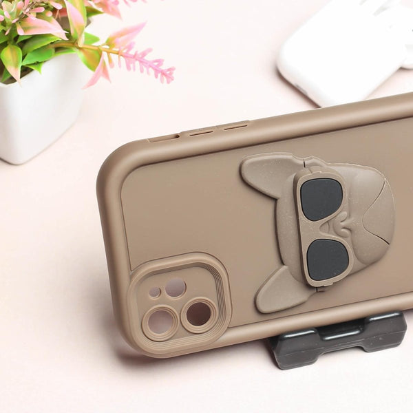 Dark Brown SHOUNENN BULLDOG Silicone case for Apple iphone 11 - The Hatke