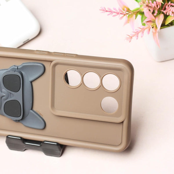 Dark Brown SHOUNENN BULLDOG Silicone case for Vivo V27 Pro - The Hatke