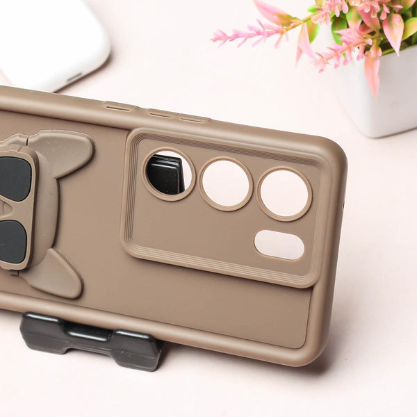 Dark Brown SHOUNENN BULLDOG Silicone case for Vivo V29 Pro - The Hatke