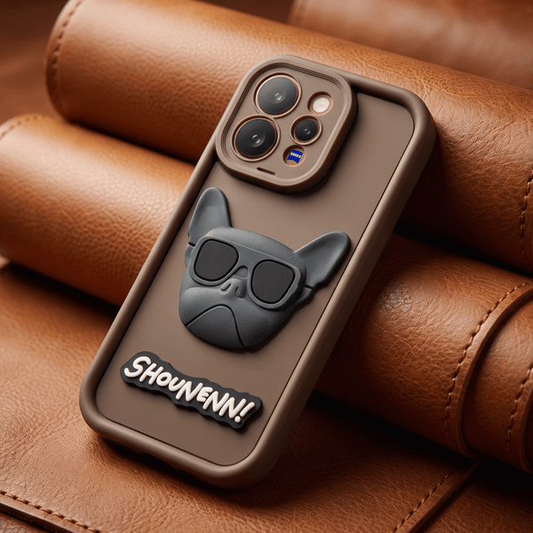 Dark Brown SHOUNENN BULLDOG Silicone case for Vivo V70 Elite - The Hatke