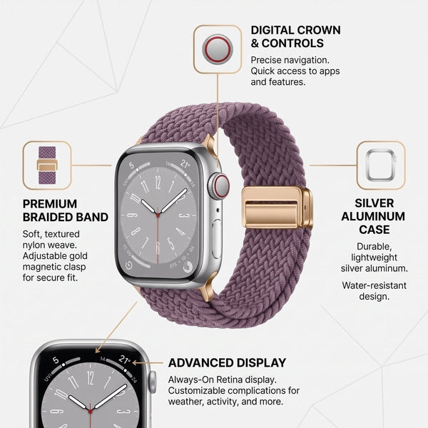 Dark Cherry Unity Braided Solo Loop For Strap For Apple Watch Series 1 (38mm/40mm/41mm) - The Hatke