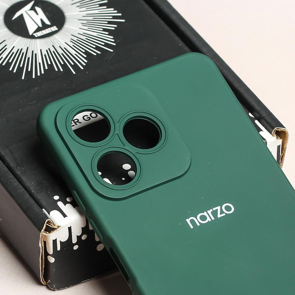 Dark Green Camera Original Silicon Case for Realme Narzo N53 - The Hatke
