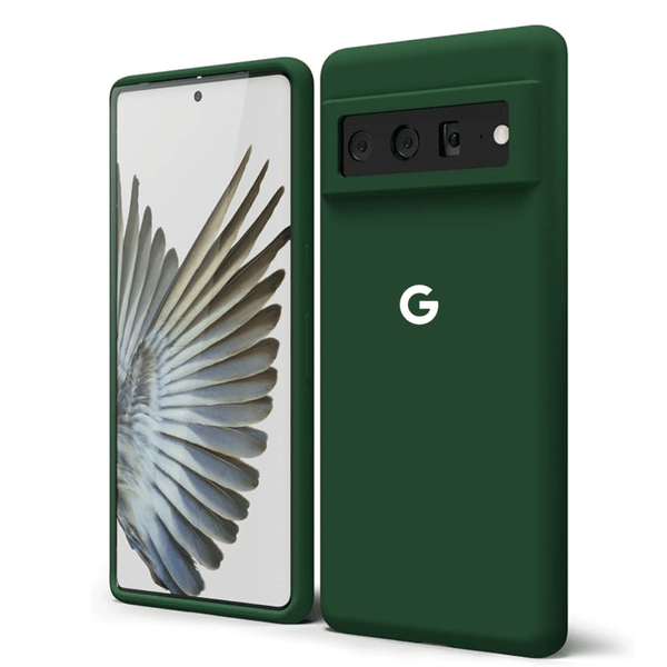 Dark Green Camera Original Silicone case for Google Pixel 6 - The Hatke